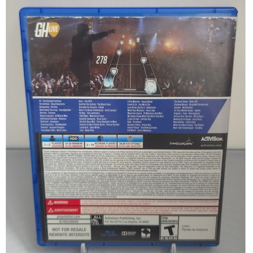 Guitar Hero‎ Live - PlayStation 4 (PS4) - Complete in Box (CIB) Game - Tested